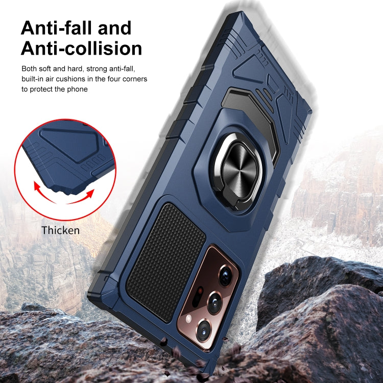 For Samsung Galaxy Note20 Ultra 10 PCS Armor Magnetic PC + TPU Shockproof Case with 360 Degree Rotation Ring Holder