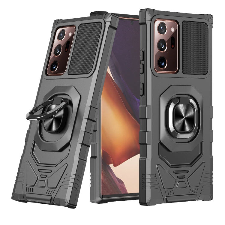 For Samsung Galaxy Note20 Ultra 10 PCS Armor Magnetic PC + TPU Shockproof Case with 360 Degree Rotation Ring Holder