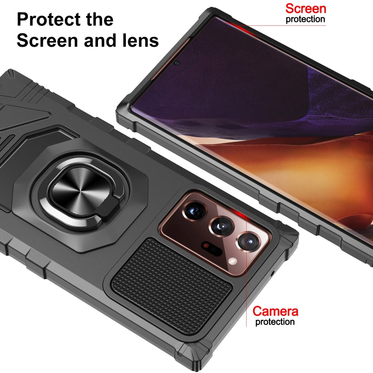 For Samsung Galaxy Note20 Ultra 10 PCS Armor Magnetic PC + TPU Shockproof Case with 360 Degree Rotation Ring Holder