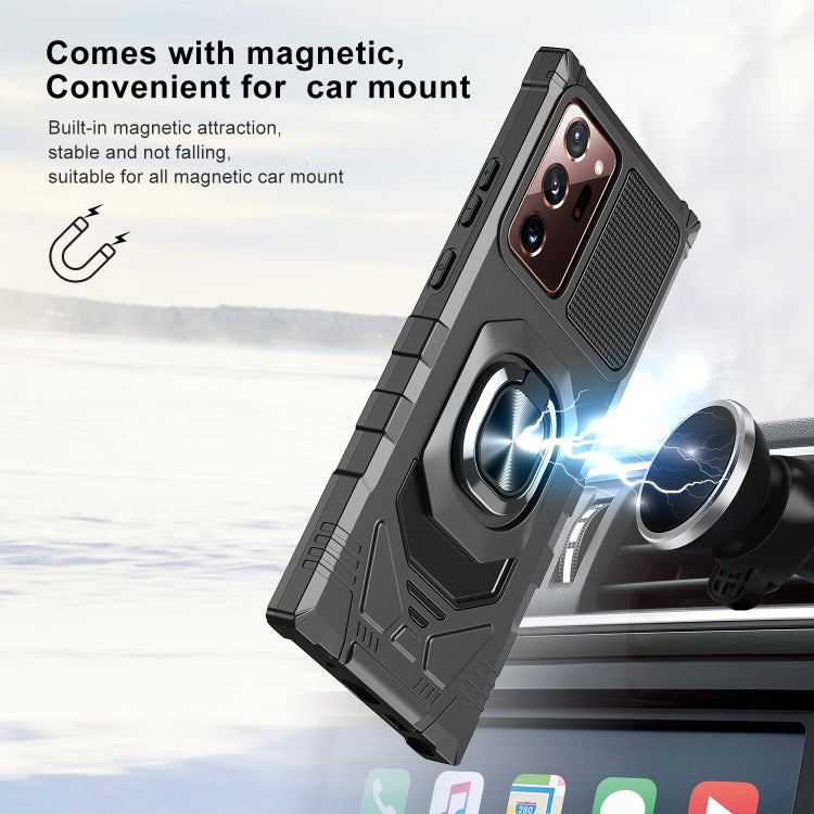 For Samsung Galaxy Note20 Ultra 10 PCS Armor Magnetic PC + TPU Shockproof Case with 360 Degree Rotation Ring Holder