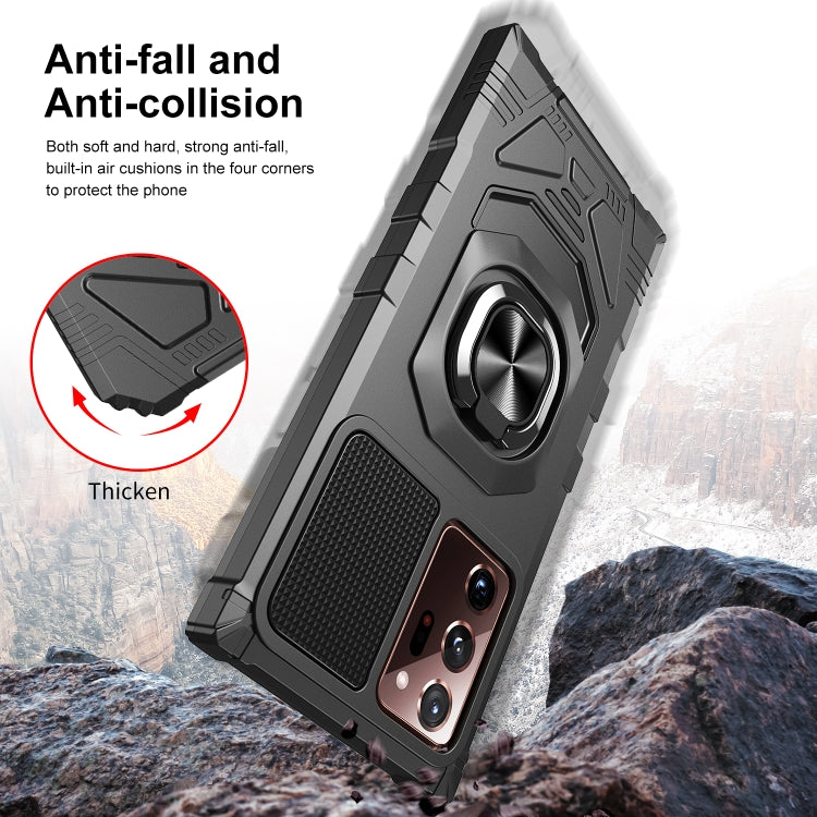 For Samsung Galaxy Note20 Ultra 10 PCS Armor Magnetic PC + TPU Shockproof Case with 360 Degree Rotation Ring Holder