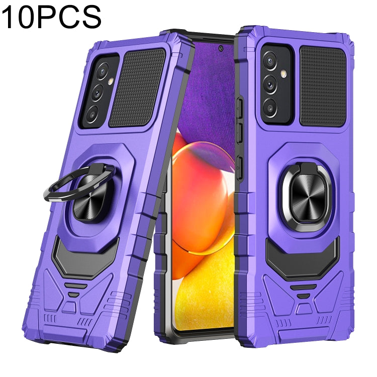 For Samsung Galaxy Quantum 2 / A82 5G 10 PCS Armor Magnetic PC + TPU Shockproof Case with 360 Degree Rotation Ring Holder