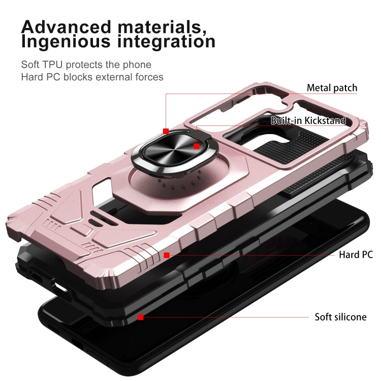 For Samsung Galaxy S21 FE 5G 10 PCS Armor Magnetic PC + TPU Shockproof Case with 360 Degree Rotation Ring Holder
