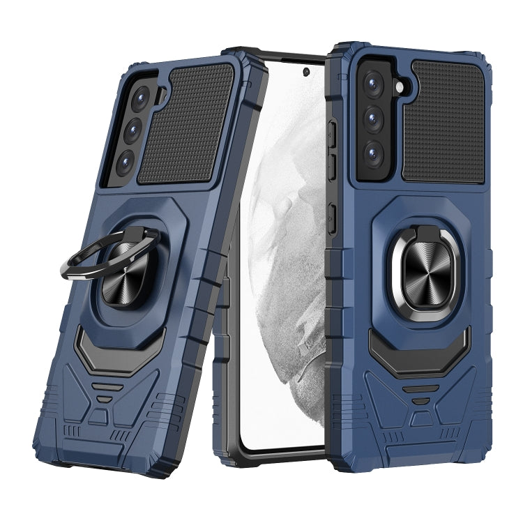 For Samsung Galaxy S21 FE 5G 10 PCS Armor Magnetic PC + TPU Shockproof Case with 360 Degree Rotation Ring Holder