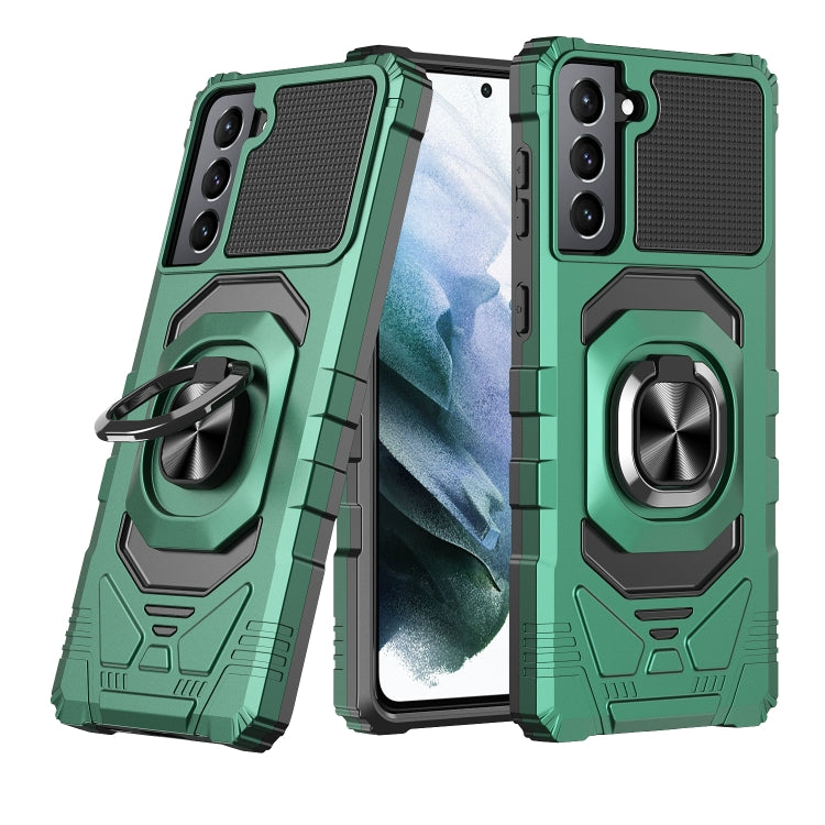 For Samsung Galaxy S21+ 5G 10 PCS Armor Magnetic PC + TPU Shockproof Case with 360 Degree Rotation Ring Holder
