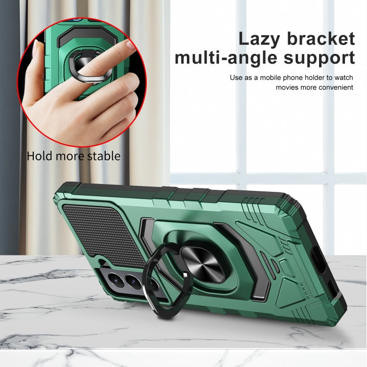 For Samsung Galaxy S21+ 5G 10 PCS Armor Magnetic PC + TPU Shockproof Case with 360 Degree Rotation Ring Holder