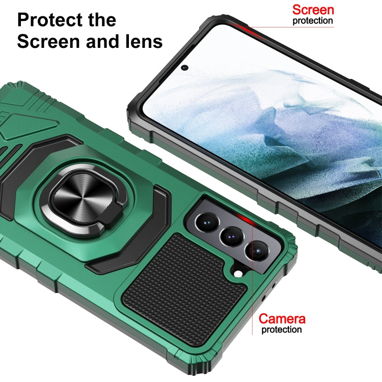 For Samsung Galaxy S21+ 5G 10 PCS Armor Magnetic PC + TPU Shockproof Case with 360 Degree Rotation Ring Holder