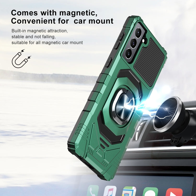 For Samsung Galaxy S21+ 5G 10 PCS Armor Magnetic PC + TPU Shockproof Case with 360 Degree Rotation Ring Holder
