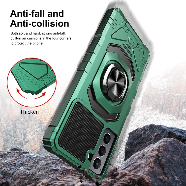 For Samsung Galaxy S21+ 5G 10 PCS Armor Magnetic PC + TPU Shockproof Case with 360 Degree Rotation Ring Holder