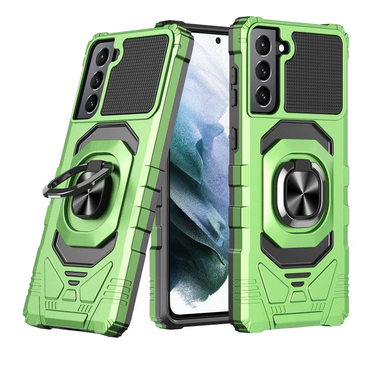 For Samsung Galaxy S21+ 5G 10 PCS Armor Magnetic PC + TPU Shockproof Case with 360 Degree Rotation Ring Holder