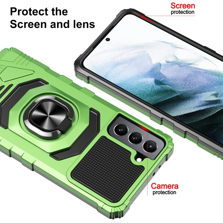 For Samsung Galaxy S21+ 5G 10 PCS Armor Magnetic PC + TPU Shockproof Case with 360 Degree Rotation Ring Holder