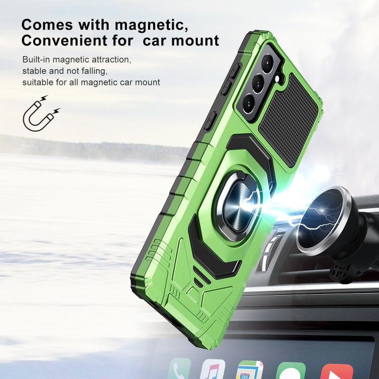 For Samsung Galaxy S21+ 5G 10 PCS Armor Magnetic PC + TPU Shockproof Case with 360 Degree Rotation Ring Holder