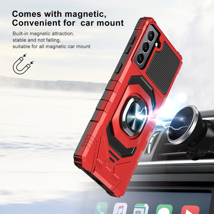 For Samsung Galaxy S21+ 5G 10 PCS Armor Magnetic PC + TPU Shockproof Case with 360 Degree Rotation Ring Holder