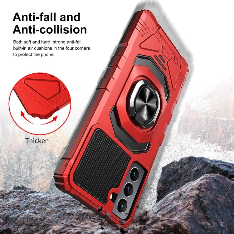 For Samsung Galaxy S21+ 5G 10 PCS Armor Magnetic PC + TPU Shockproof Case with 360 Degree Rotation Ring Holder