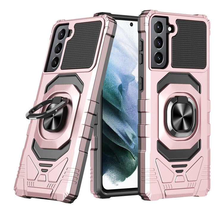 For Samsung Galaxy S21+ 5G 10 PCS Armor Magnetic PC + TPU Shockproof Case with 360 Degree Rotation Ring Holder