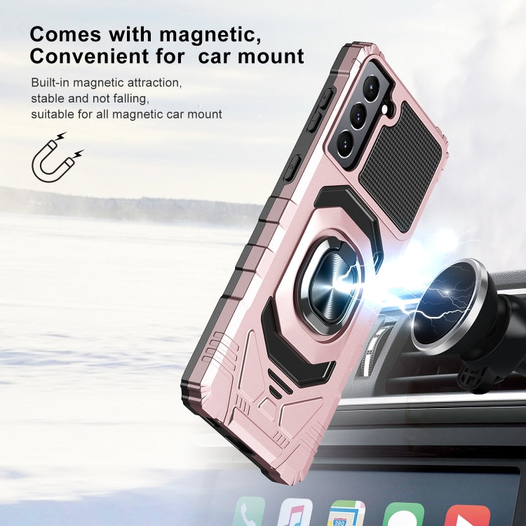 For Samsung Galaxy S21+ 5G 10 PCS Armor Magnetic PC + TPU Shockproof Case with 360 Degree Rotation Ring Holder