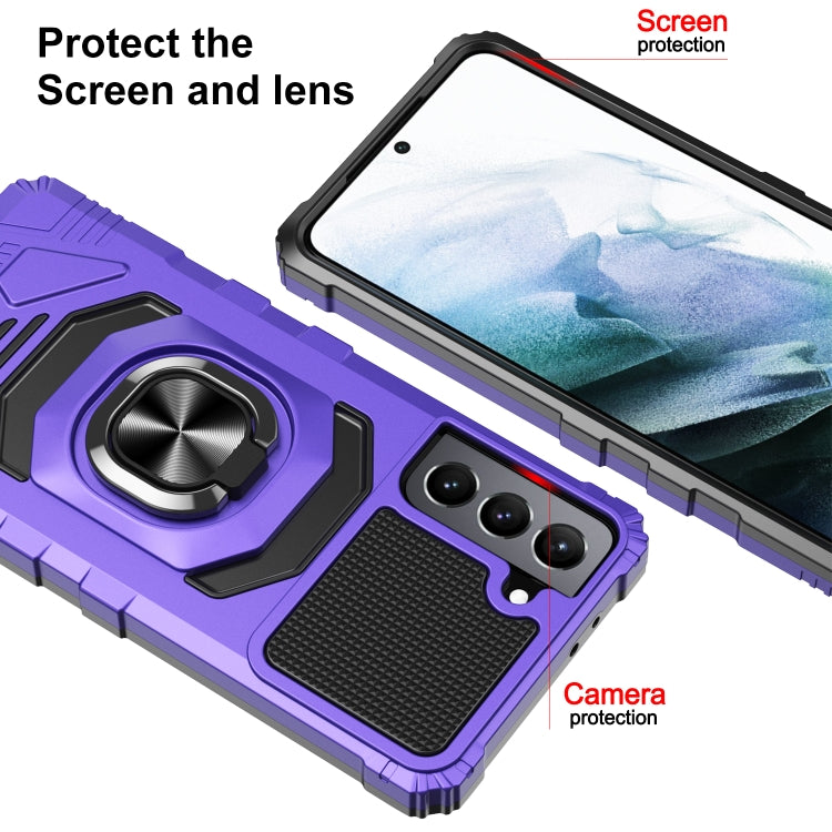 For Samsung Galaxy S21+ 5G 10 PCS Armor Magnetic PC + TPU Shockproof Case with 360 Degree Rotation Ring Holder