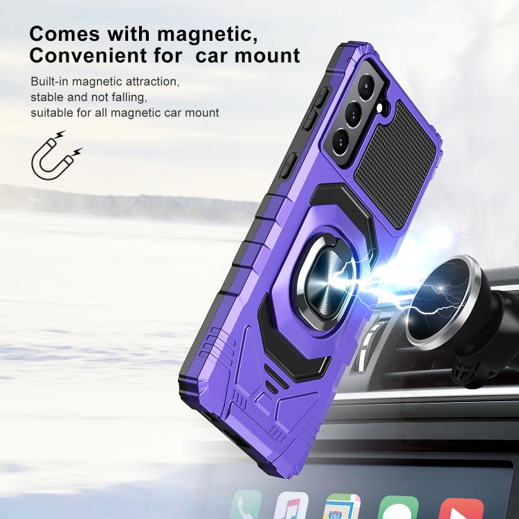 For Samsung Galaxy S21+ 5G 10 PCS Armor Magnetic PC + TPU Shockproof Case with 360 Degree Rotation Ring Holder