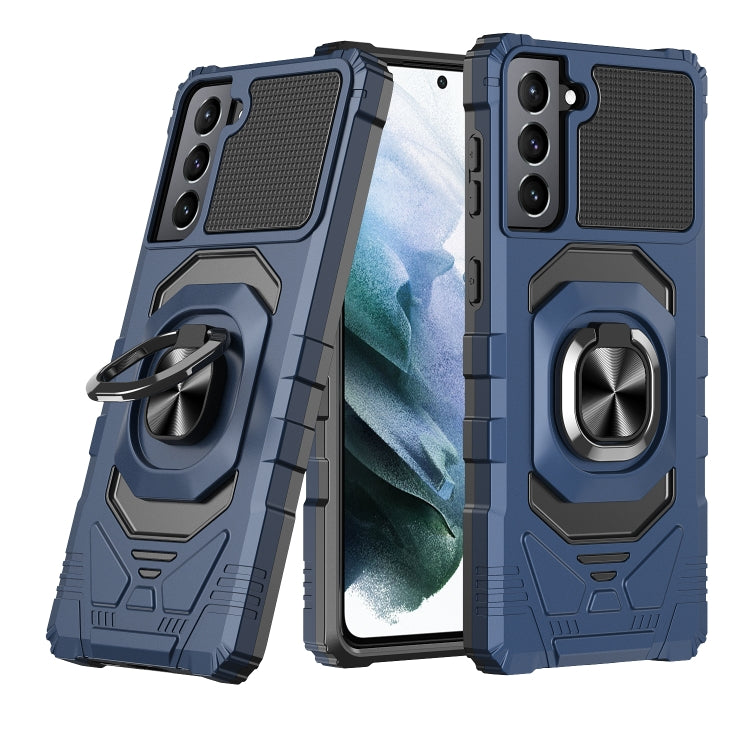 For Samsung Galaxy S21+ 5G 10 PCS Armor Magnetic PC + TPU Shockproof Case with 360 Degree Rotation Ring Holder