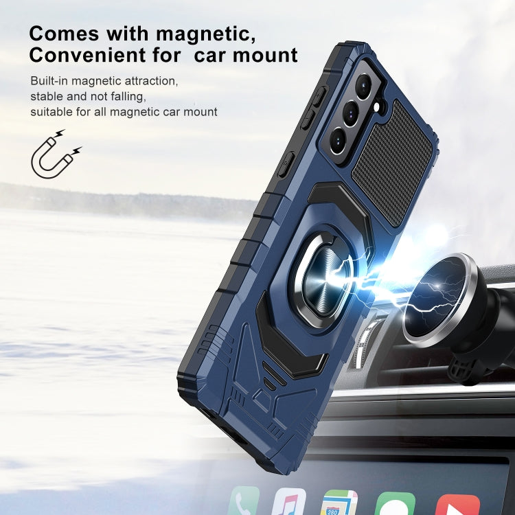 For Samsung Galaxy S21+ 5G 10 PCS Armor Magnetic PC + TPU Shockproof Case with 360 Degree Rotation Ring Holder