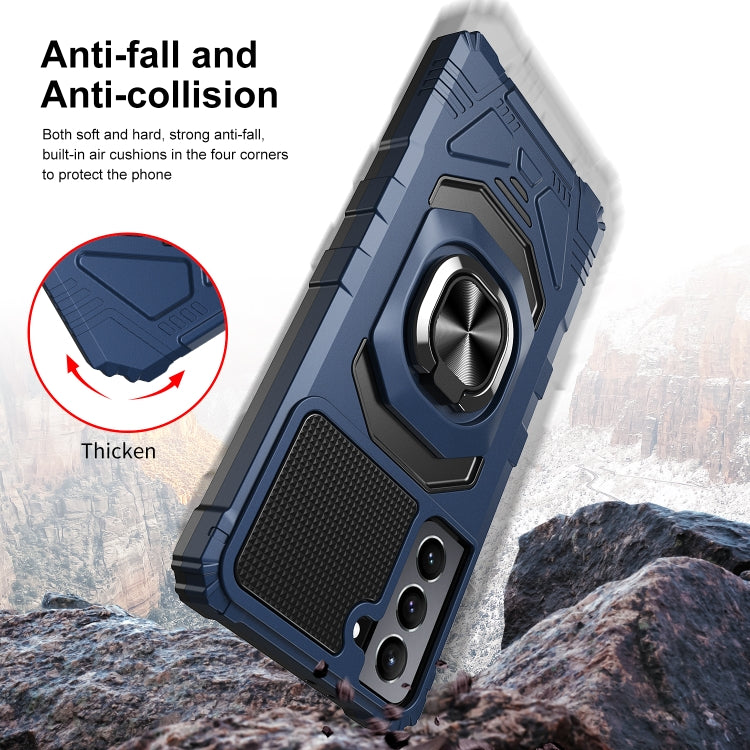 For Samsung Galaxy S21+ 5G 10 PCS Armor Magnetic PC + TPU Shockproof Case with 360 Degree Rotation Ring Holder
