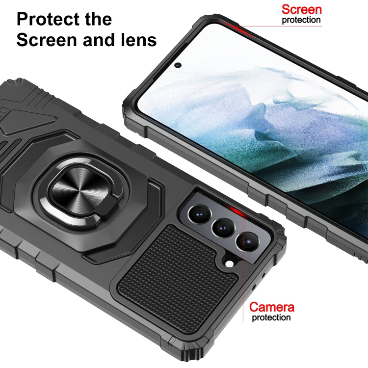 For Samsung Galaxy S21+ 5G 10 PCS Armor Magnetic PC + TPU Shockproof Case with 360 Degree Rotation Ring Holder