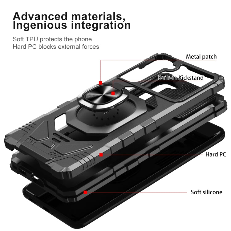 For Samsung Galaxy S21+ 5G 10 PCS Armor Magnetic PC + TPU Shockproof Case with 360 Degree Rotation Ring Holder