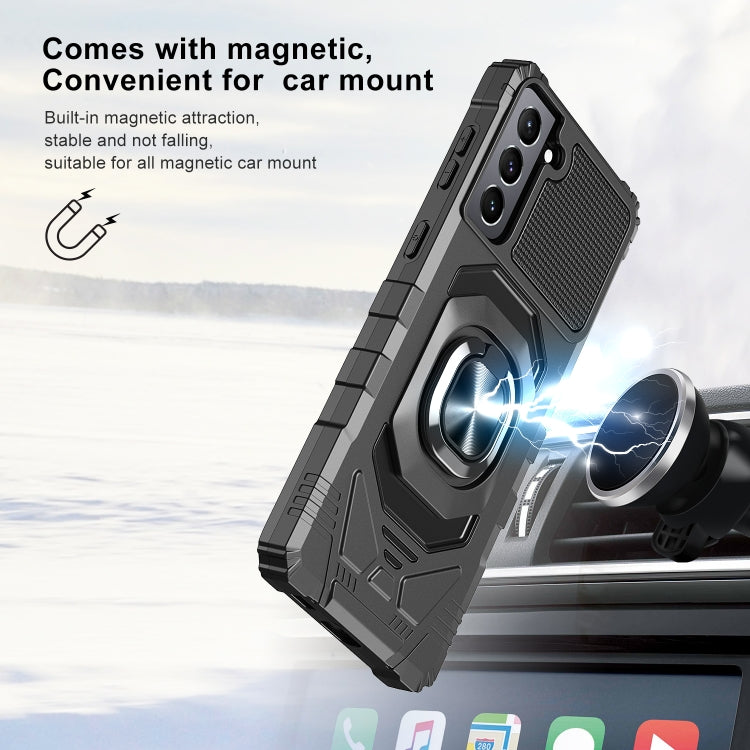 For Samsung Galaxy S21+ 5G 10 PCS Armor Magnetic PC + TPU Shockproof Case with 360 Degree Rotation Ring Holder