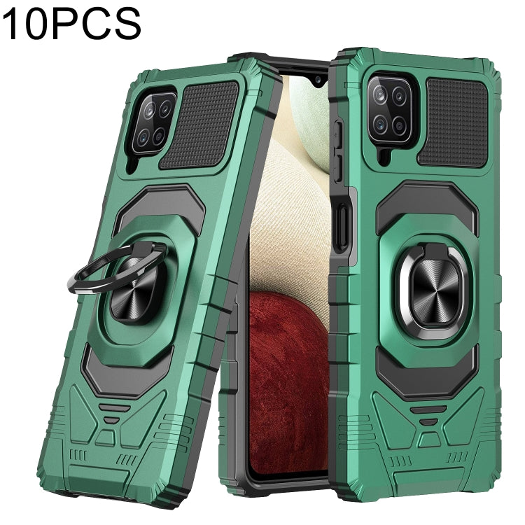 For Samsung Galaxy A12 5G 10 PCS Armor Magnetic PC + TPU Shockproof Case with 360 Degree Rotation Ring Holder
