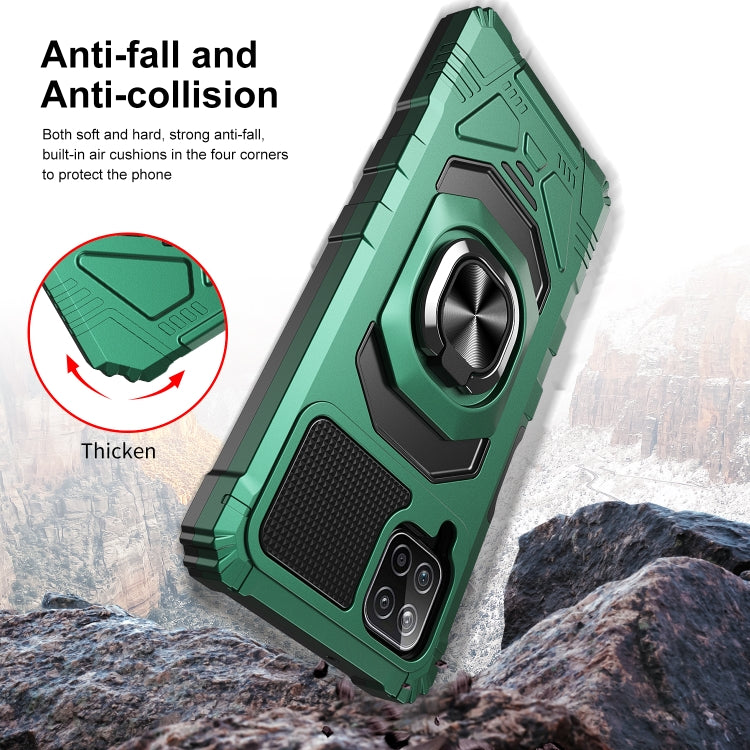 For Samsung Galaxy A12 5G 10 PCS Armor Magnetic PC + TPU Shockproof Case with 360 Degree Rotation Ring Holder
