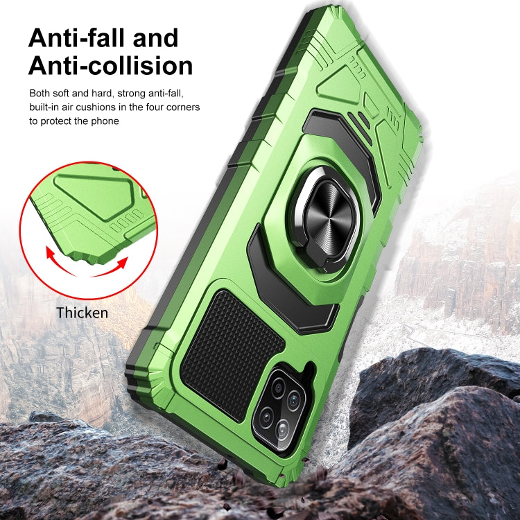 For Samsung Galaxy A12 5G 10 PCS Armor Magnetic PC + TPU Shockproof Case with 360 Degree Rotation Ring Holder