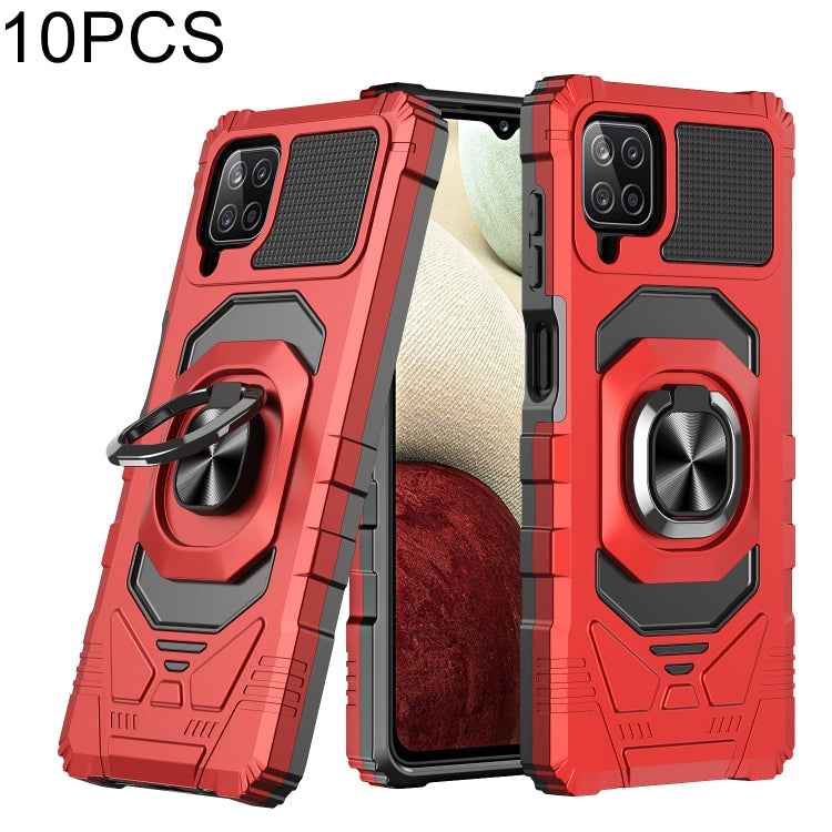For Samsung Galaxy A12 5G 10 PCS Armor Magnetic PC + TPU Shockproof Case with 360 Degree Rotation Ring Holder