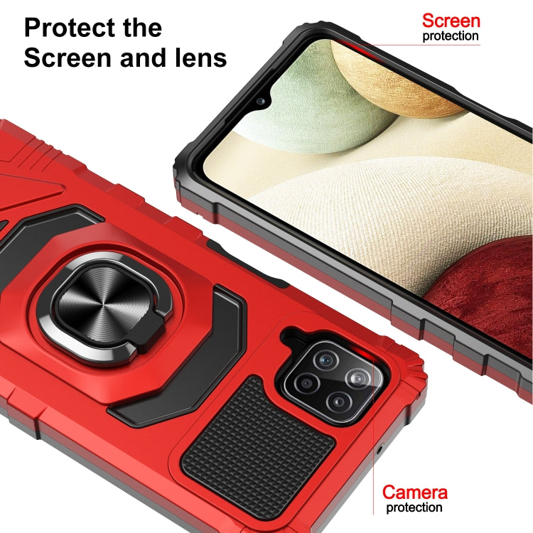 For Samsung Galaxy A12 5G 10 PCS Armor Magnetic PC + TPU Shockproof Case with 360 Degree Rotation Ring Holder