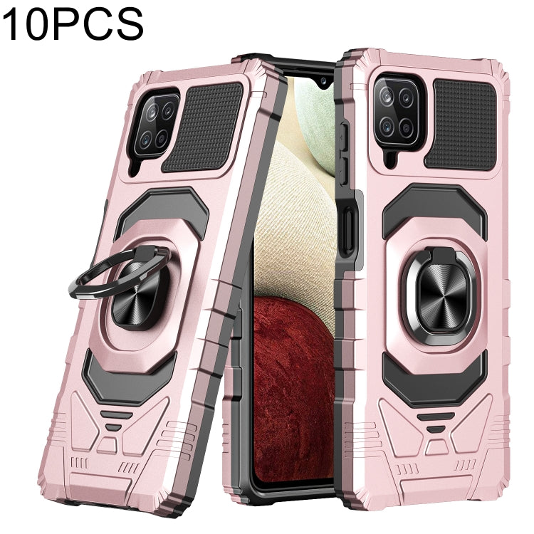 For Samsung Galaxy A12 5G 10 PCS Armor Magnetic PC + TPU Shockproof Case with 360 Degree Rotation Ring Holder