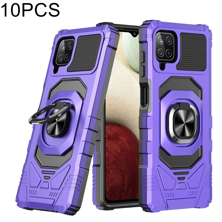 For Samsung Galaxy A12 5G 10 PCS Armor Magnetic PC + TPU Shockproof Case with 360 Degree Rotation Ring Holder