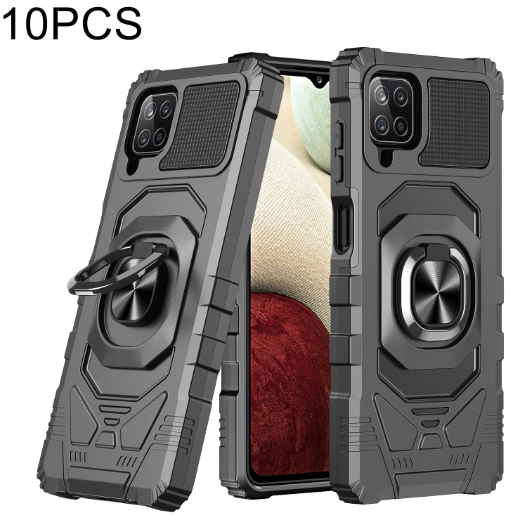 For Samsung Galaxy A12 5G 10 PCS Armor Magnetic PC + TPU Shockproof Case with 360 Degree Rotation Ring Holder