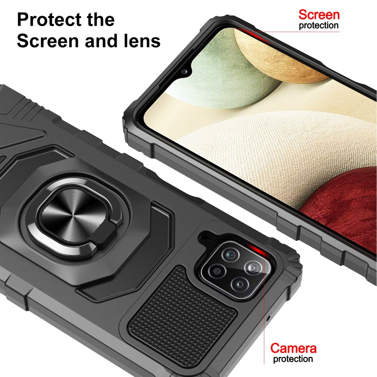 For Samsung Galaxy A12 5G 10 PCS Armor Magnetic PC + TPU Shockproof Case with 360 Degree Rotation Ring Holder