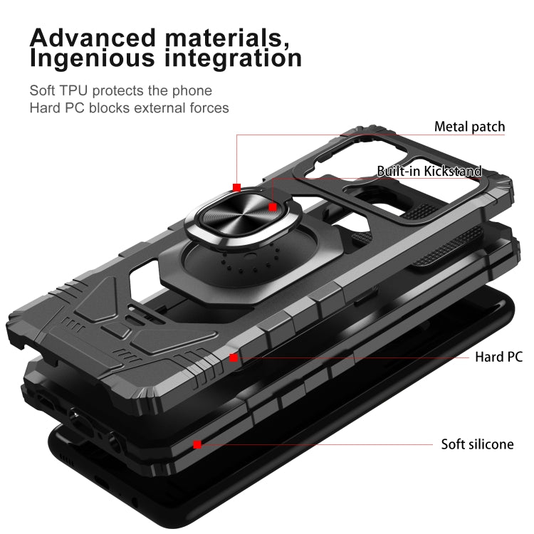For Samsung Galaxy A12 5G 10 PCS Armor Magnetic PC + TPU Shockproof Case with 360 Degree Rotation Ring Holder