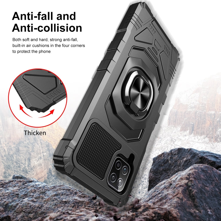 For Samsung Galaxy A12 5G 10 PCS Armor Magnetic PC + TPU Shockproof Case with 360 Degree Rotation Ring Holder