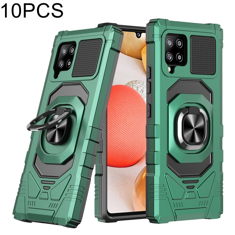 For Samsung Galaxy A42 5G 10 PCS Armor Magnetic PC + TPU Shockproof Case with 360 Degree Rotation Ring Holder