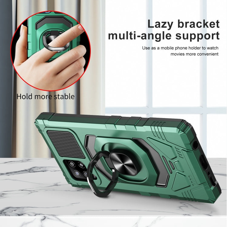 For Samsung Galaxy A42 5G 10 PCS Armor Magnetic PC + TPU Shockproof Case with 360 Degree Rotation Ring Holder