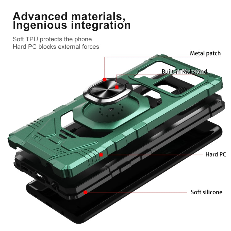 For Samsung Galaxy A42 5G 10 PCS Armor Magnetic PC + TPU Shockproof Case with 360 Degree Rotation Ring Holder