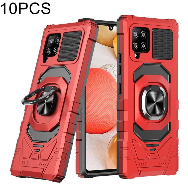 For Samsung Galaxy A42 5G 10 PCS Armor Magnetic PC + TPU Shockproof Case with 360 Degree Rotation Ring Holder