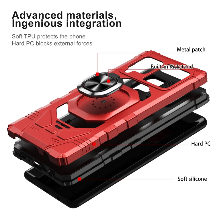 For Samsung Galaxy A42 5G 10 PCS Armor Magnetic PC + TPU Shockproof Case with 360 Degree Rotation Ring Holder