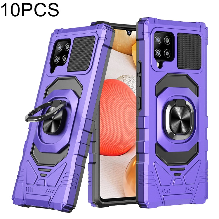 For Samsung Galaxy A42 5G 10 PCS Armor Magnetic PC + TPU Shockproof Case with 360 Degree Rotation Ring Holder