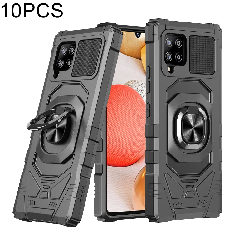 For Samsung Galaxy A42 5G 10 PCS Armor Magnetic PC + TPU Shockproof Case with 360 Degree Rotation Ring Holder