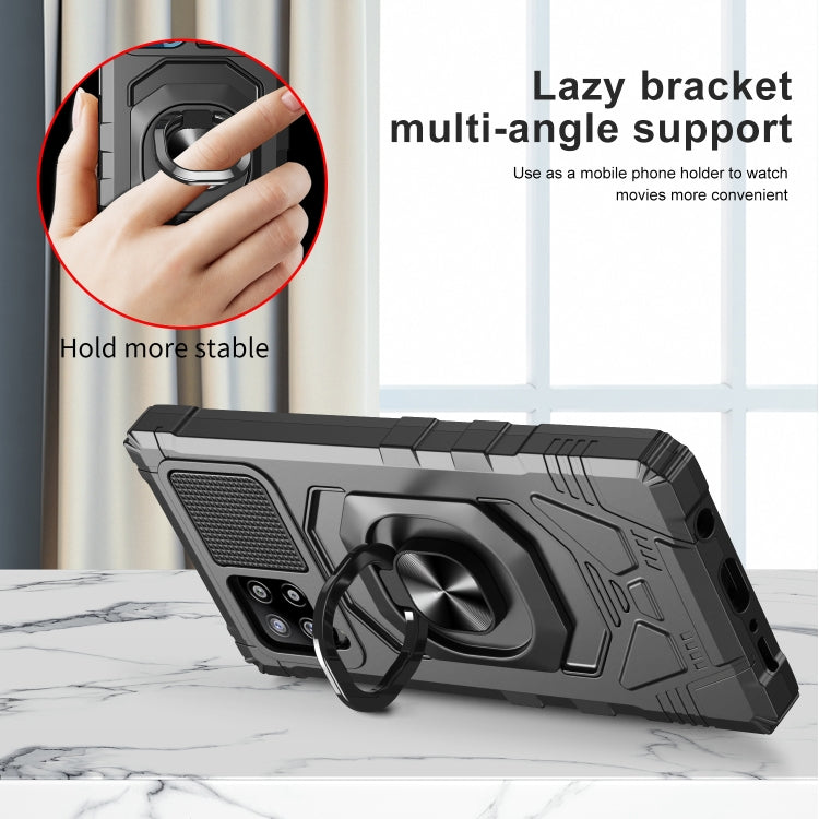 For Samsung Galaxy A42 5G 10 PCS Armor Magnetic PC + TPU Shockproof Case with 360 Degree Rotation Ring Holder
