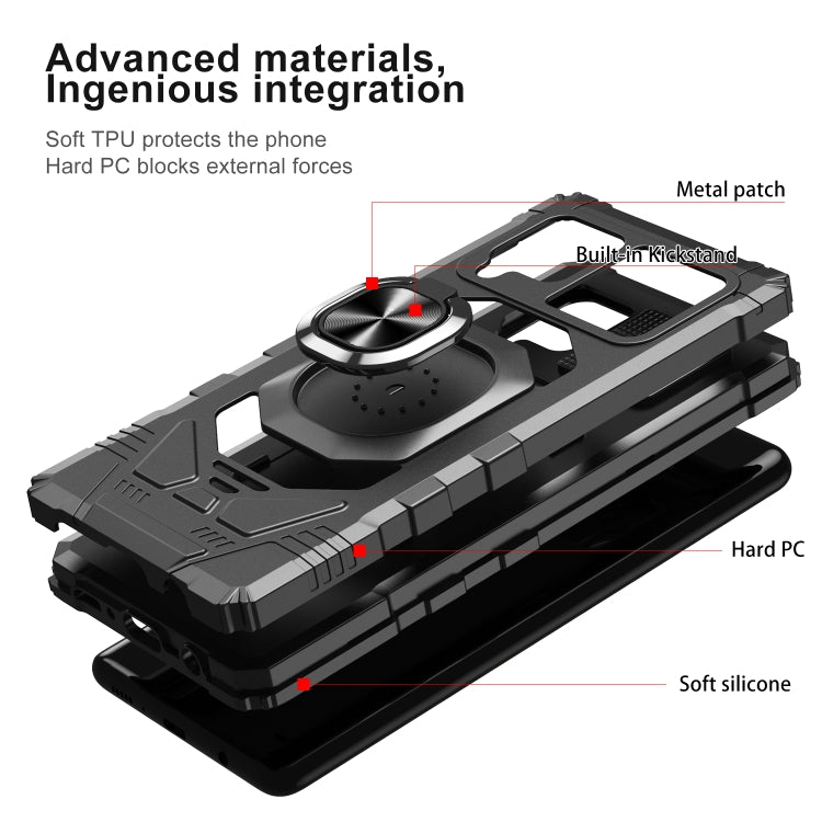 For Samsung Galaxy A42 5G 10 PCS Armor Magnetic PC + TPU Shockproof Case with 360 Degree Rotation Ring Holder