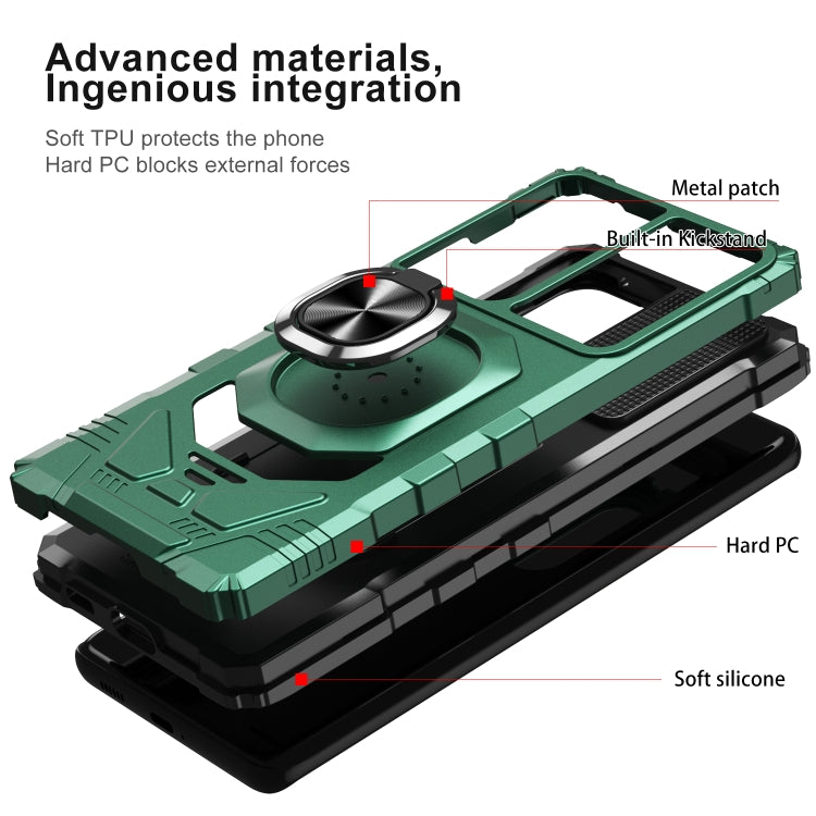For Samsung Galaxy S21 Ultra 5G 10 PCS Armor Magnetic PC + TPU Shockproof Case with 360 Degree Rotation Ring Holder