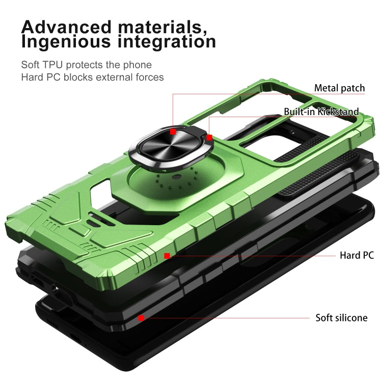 For Samsung Galaxy S21 Ultra 5G 10 PCS Armor Magnetic PC + TPU Shockproof Case with 360 Degree Rotation Ring Holder